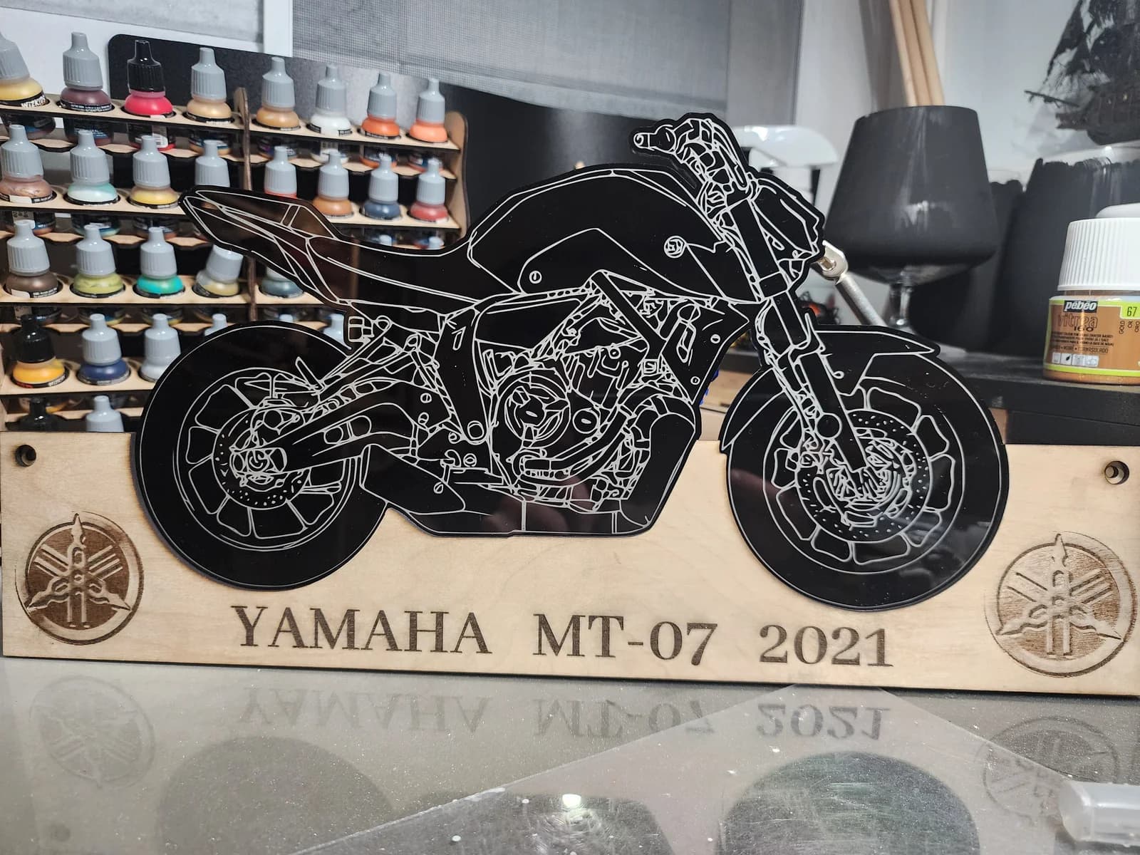 Plaque moto gravée